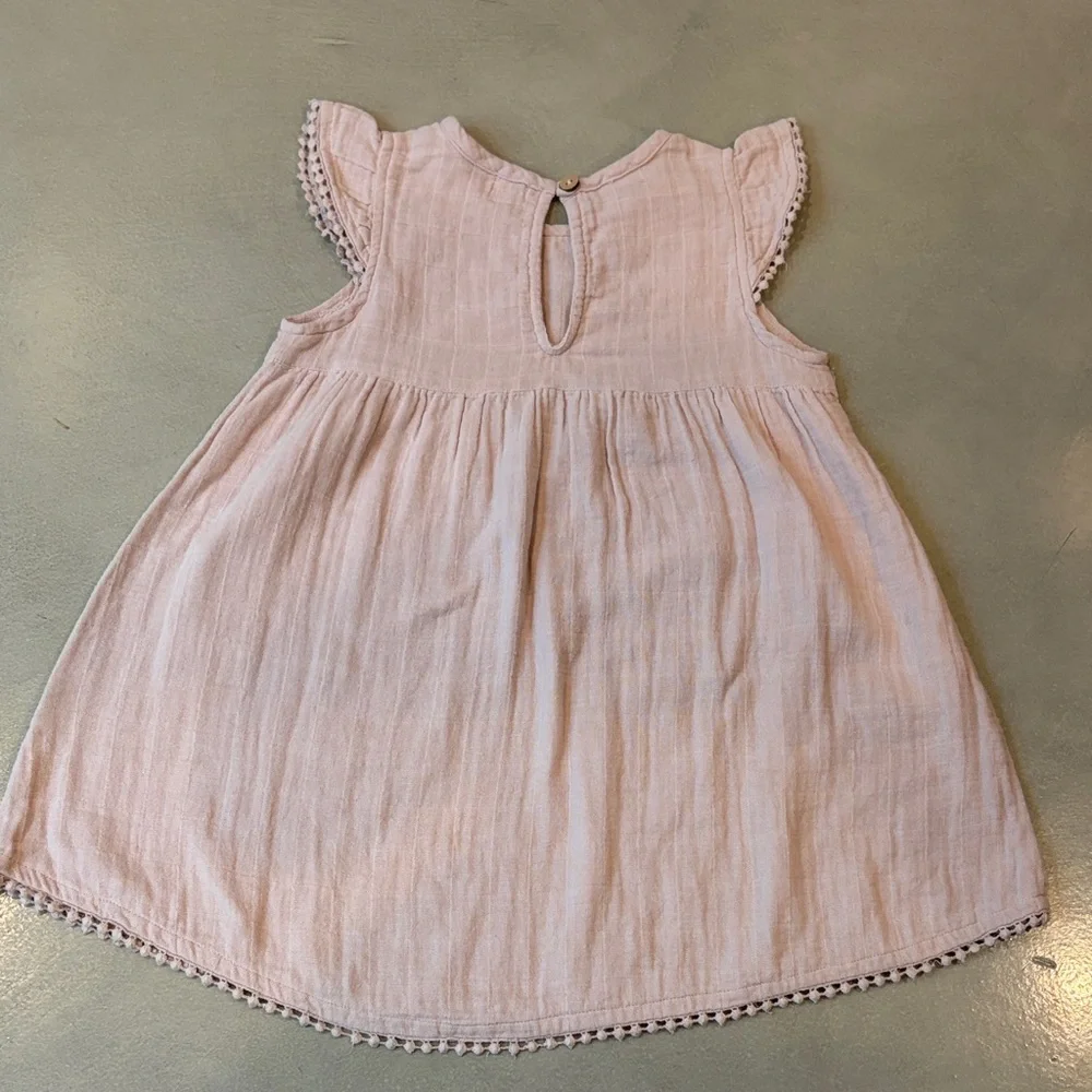 Jamie Kay Blush Pink Cotton Flutter-Sleeve Dress - Picture 3 of 3